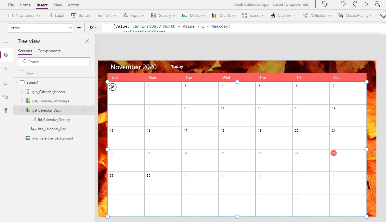 Make A Calendar In Power Apps Part 2 Matthew Devaney