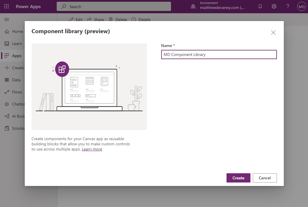 Make A Power Apps Component Library To Share And Reuse Components