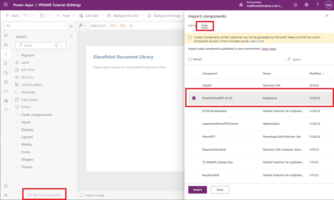 SharePoint Document Library In A Power Apps Custom Page